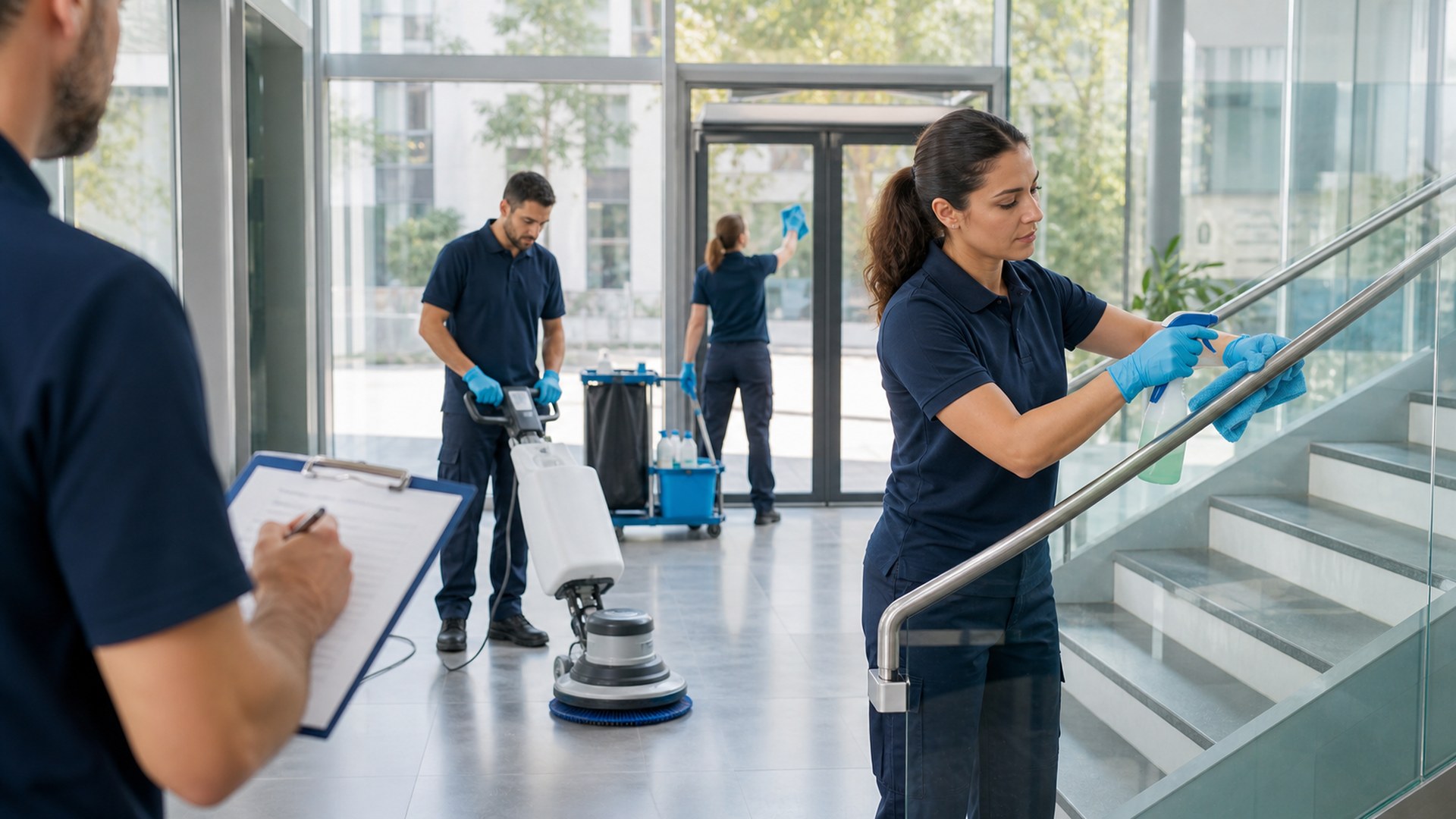 équipe Clean & Net en intervention de propreté